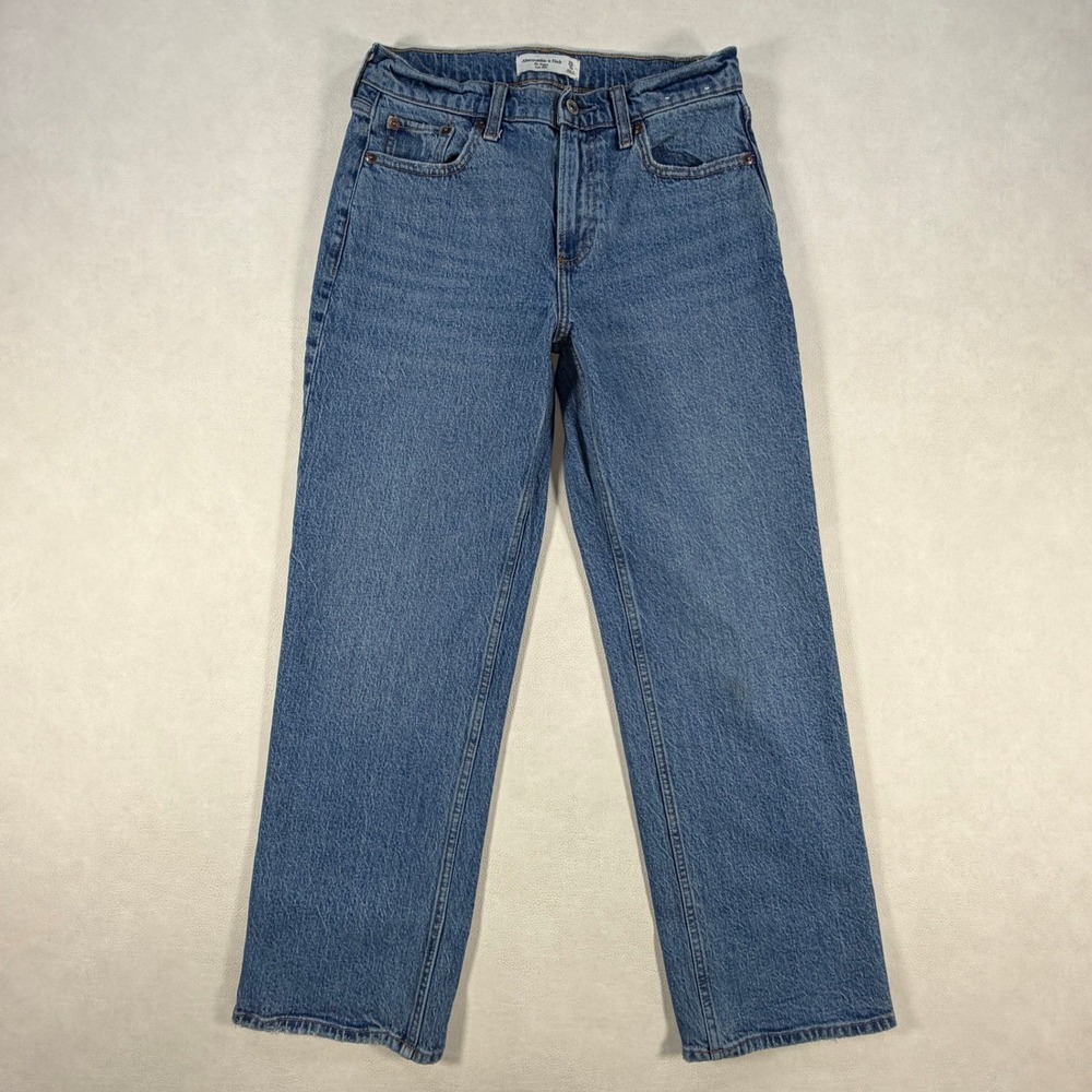 Abercrombie & Fitch The Baggy Low Rise Jeans Womens 25/0R Medium Wash Blue 27x28